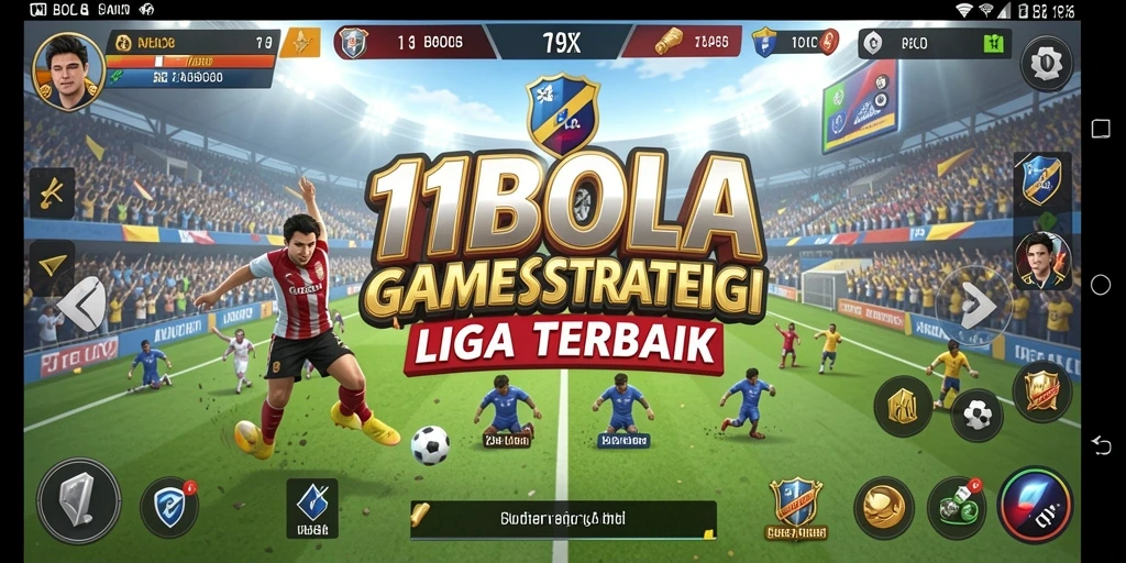 Screenshot gameplay <strong>11BOLA</strong> menampilkan aksi seru di lapangan.