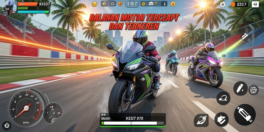 Mainkan balapan motor yang seru dan cepat dalam 93337.