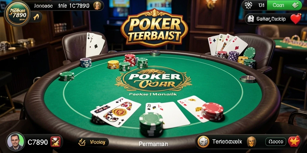 Screenshot menunjukkan aksi seru permainan Poker dalam C7890.