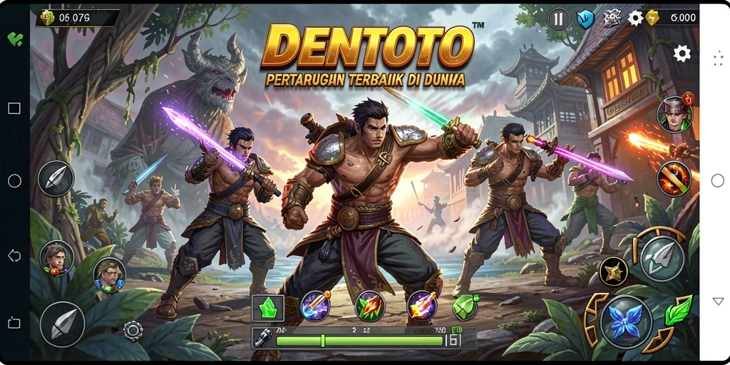 Tampilan gameplay DENTOTO yang menegangkan dan beraksi.
