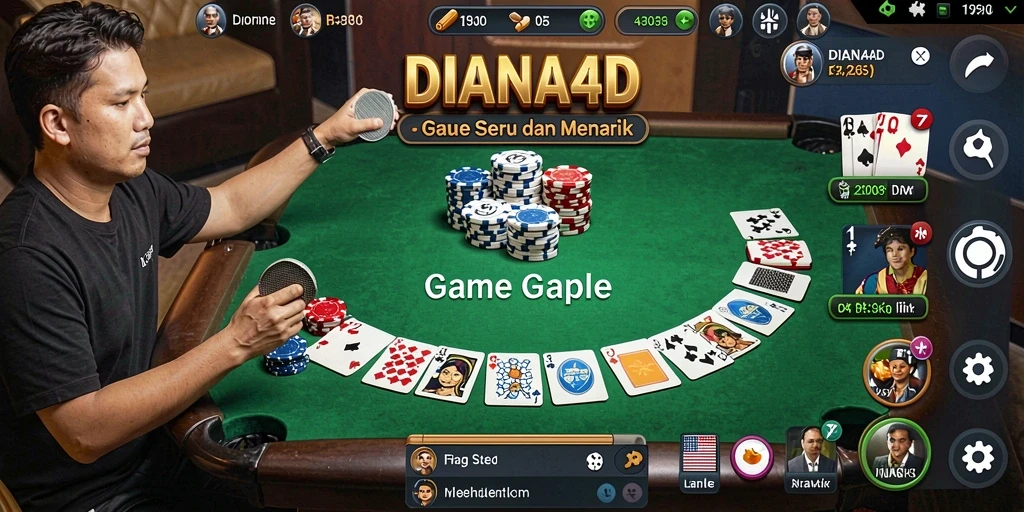 Screenshot gameplay DIANA4D yang seru saat bermain Gaple.
