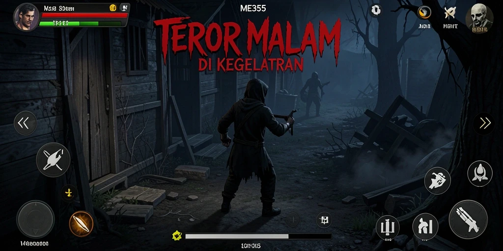 Tangkapan layar gameplay menyeramkan dari ME355 yang menunjukkan suasana tegang.