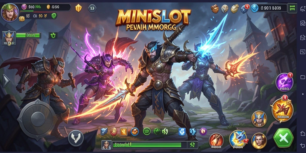 Screenshot MINISLOT yang menampilkan aksi seru dalam gameplay MMORPG.