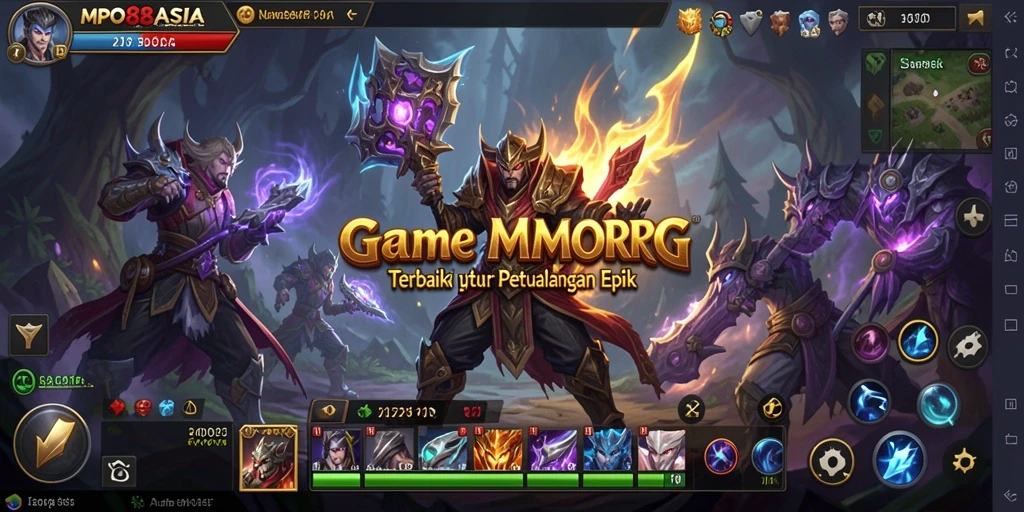 Tangkapan layar game MPO88ASIA yang menunjukkan aksi gameplay MMORPG yang seru.