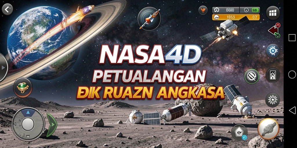 Tampilan gameplay <strong>NASA4D</strong> yang menegangkan di luar angkasa.