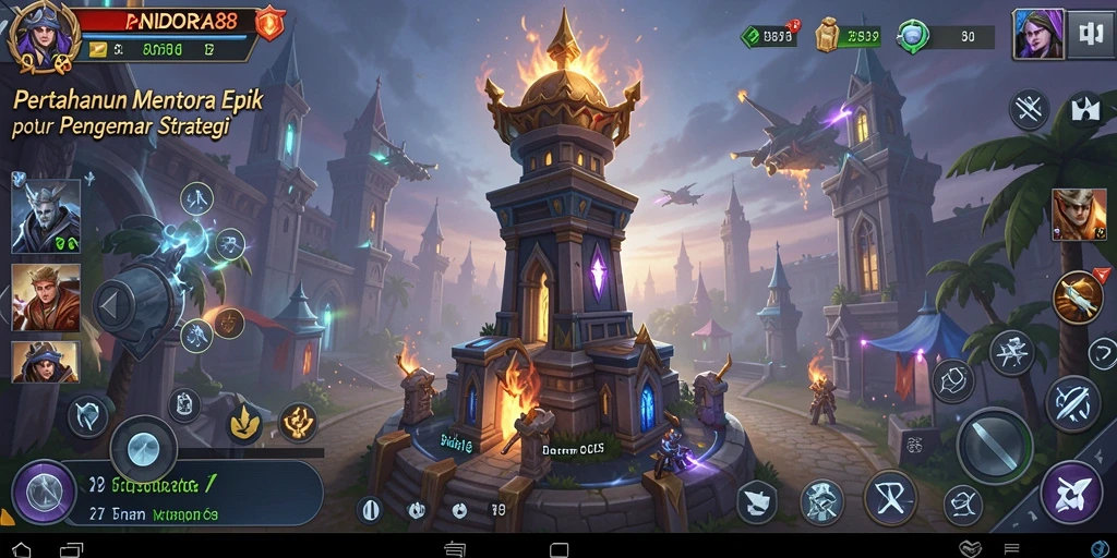 Tampilan gameplay PANDORA88 yang penuh aksi dan strategi Tower Defense.