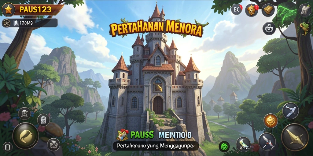 Tampilkan gameplay menarik dalam PAUS123 yang penuh strategi Tower Defense.