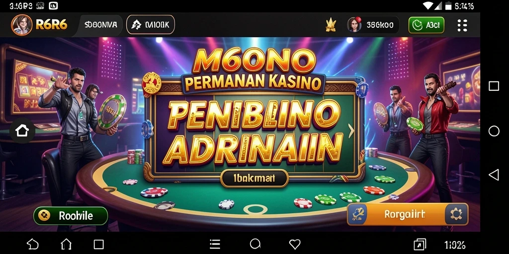 Tampilan gameplay menarik dalam aplikasi Kasino R6R6.