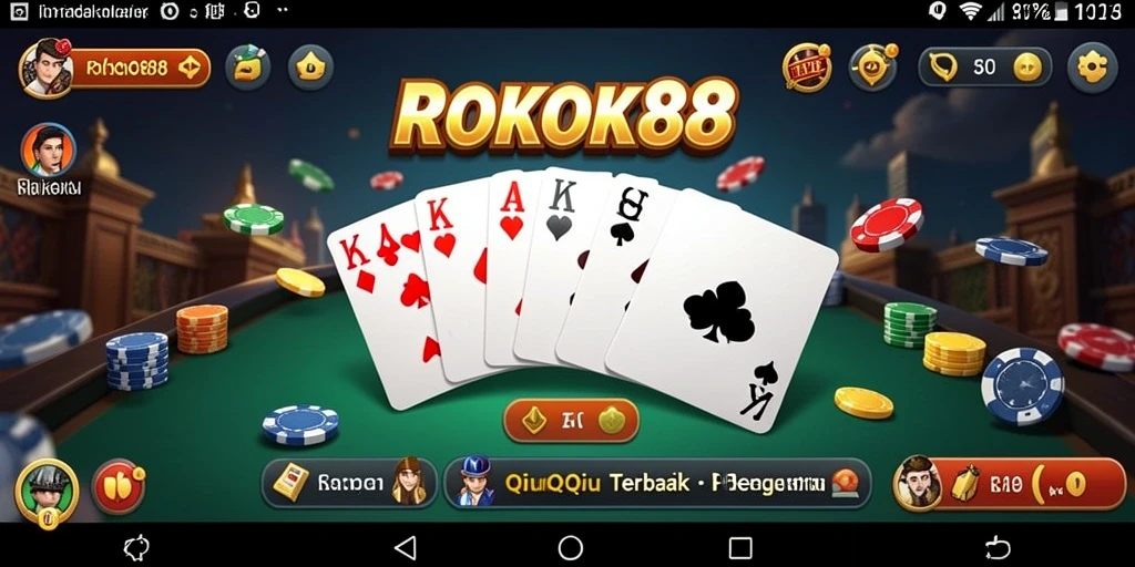 Screenshot ROKOK88 menampilkan gameplay QiuQiu yang seru.