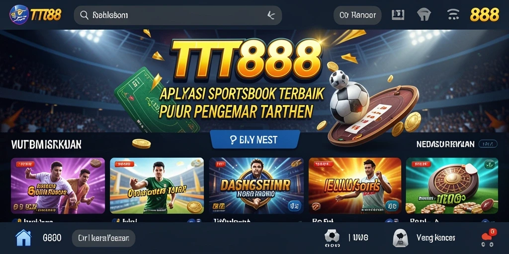 Tampilan antarmuka TTT888 dengan fitur taruhan olahraga.