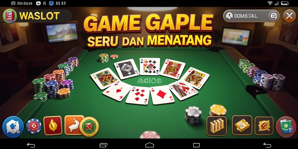 Tampilan menarik dari gameplay Gaple di WASLOT.