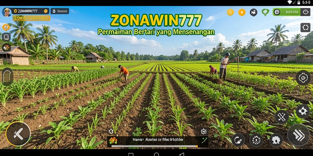 Gameplay seru dalam ZONAWIN777 yang menampilkan aktivitas bertani.